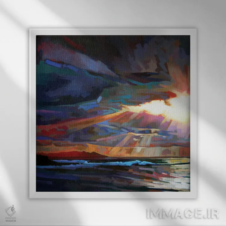 تابلو دکوراتیو به سوی مالاگمور اثر کوین لاوری - نمای قابدار سفید