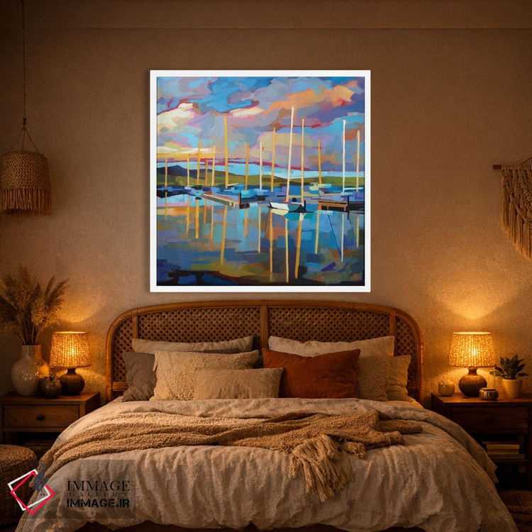 تابلو دکوراتیو قایق های بادبانی در باورگل اثر کوین لاوری - D1W