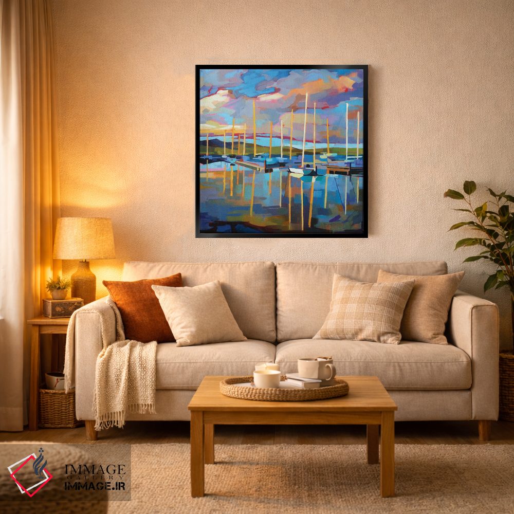 تابلو دکوراتیو قایق های بادبانی در باورگل اثر کوین لاوری - D4B