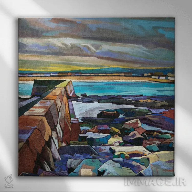 تابلو دکوراتیو اسکله کیلکی اثر کوین لاوری - نمای روبهرو روی دیوار