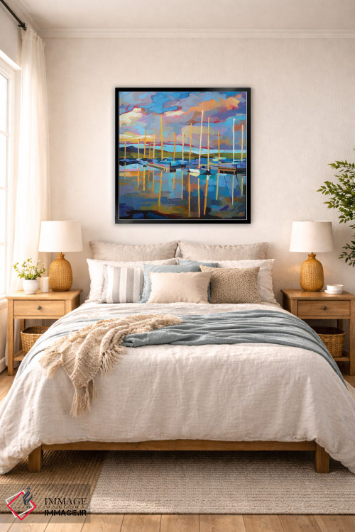 تابلو دکوراتیو قایق های بادبانی در باورگل اثر کوین لاوری - D6B