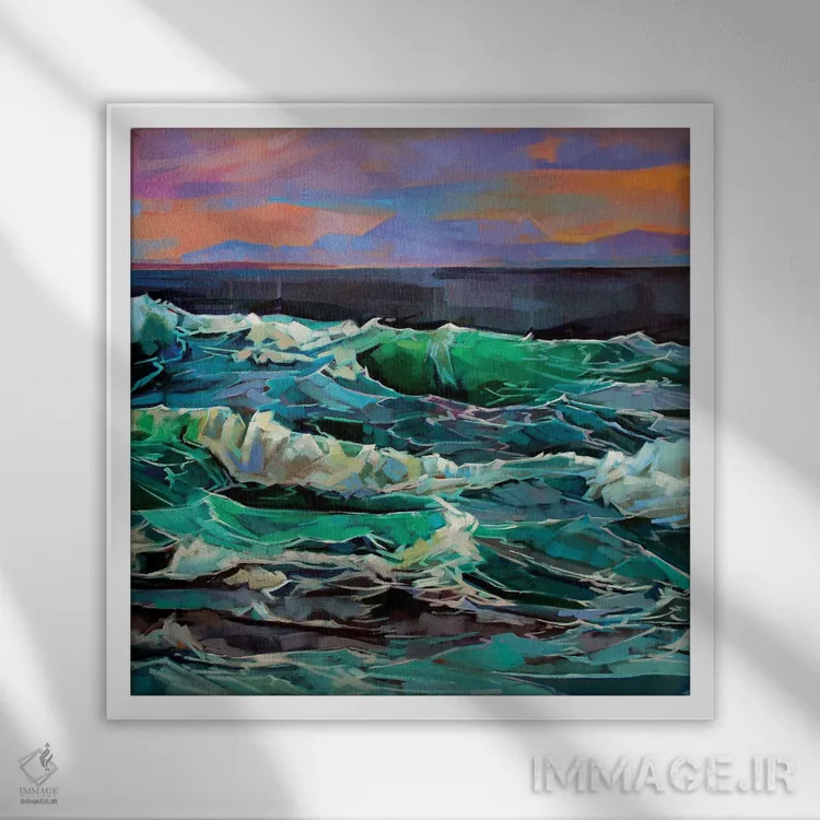 تابلو دکوراتیو کریوی، طوفان اما ۲ اثر کوین لاوری - نمای قابدار سفید