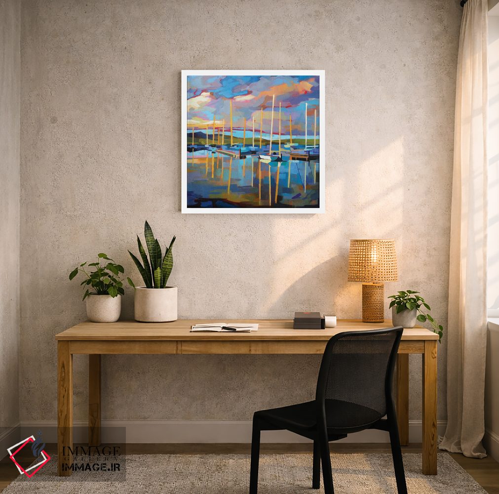 تابلو دکوراتیو قایق های بادبانی در باورگل اثر کوین لاوری - D5W