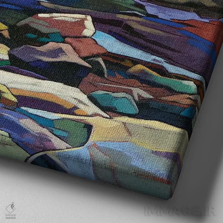 تابلو دکوراتیو اسکله کیلکی اثر کوین لاوری - نمای نزدیک بافت بوم