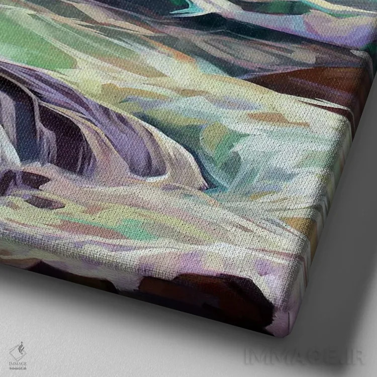 تابلو دکوراتیو کریوی، طوفان النور اثر کوین لاوری - نمای نزدیک بافت بوم