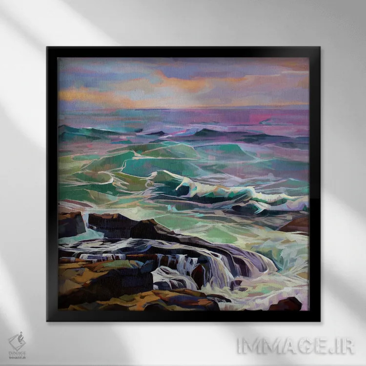 تابلو دکوراتیو کریوی، طوفان النور اثر کوین لاوری - نمای قابدار مشکی