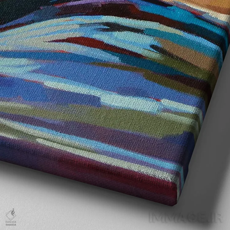 تابلو دکوراتیو ایسکی چپ اثر کوین لاوری - نمای نزدیک بافت بوم