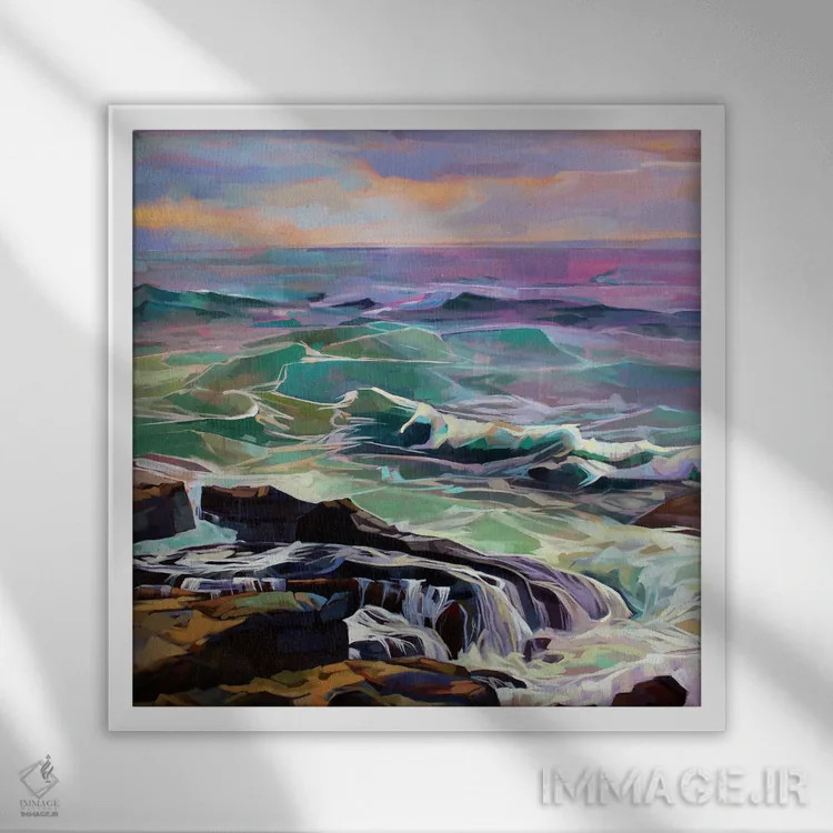 تابلو دکوراتیو کریوی، طوفان النور اثر کوین لاوری - نمای قابدار سفید