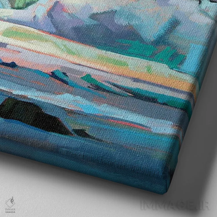 تابلو دکوراتیو زمستان در لیتریم اثر کوین لاوری - نمای نزدیک بافت بوم