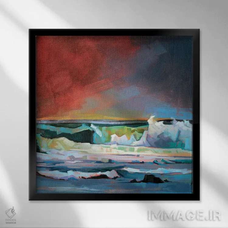 تابلو دکوراتیو زمستان در لیتریم اثر کوین لاوری - نمای قابدار مشکی