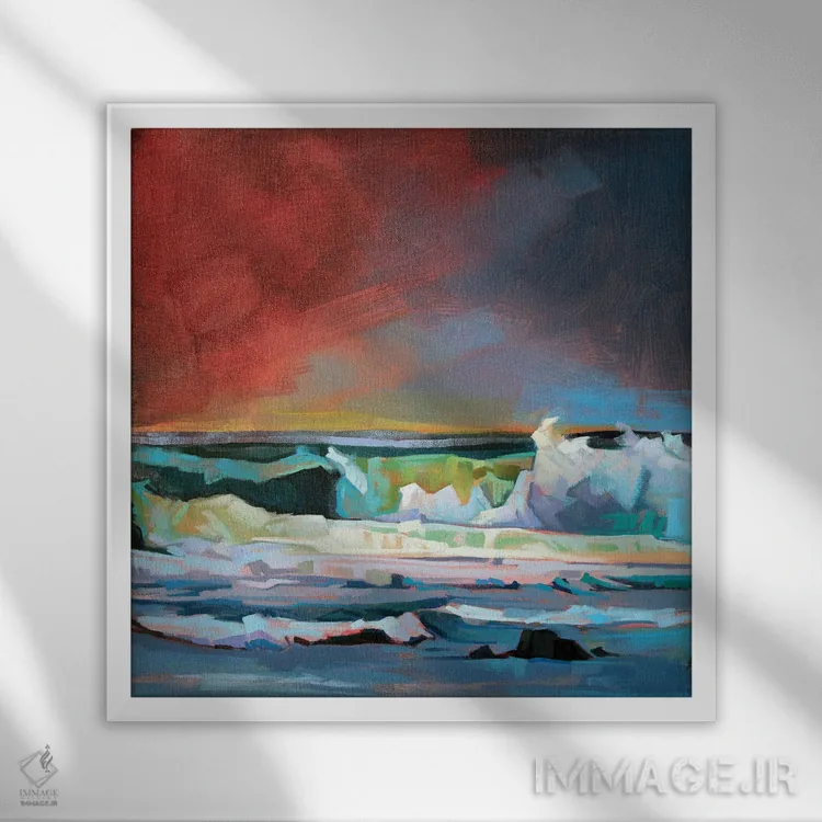 تابلو دکوراتیو زمستان در لیتریم اثر کوین لاوری - نمای قابدار سفید