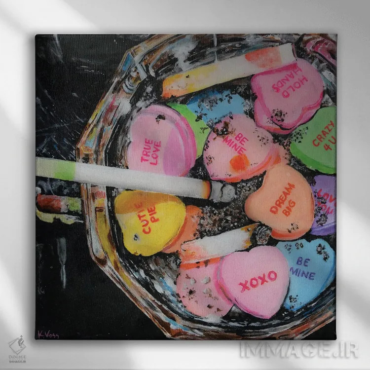 تابلو دکوراتیو روز ولنتاین اثر کریستین ووس - نمای روبهرو روی دیوار