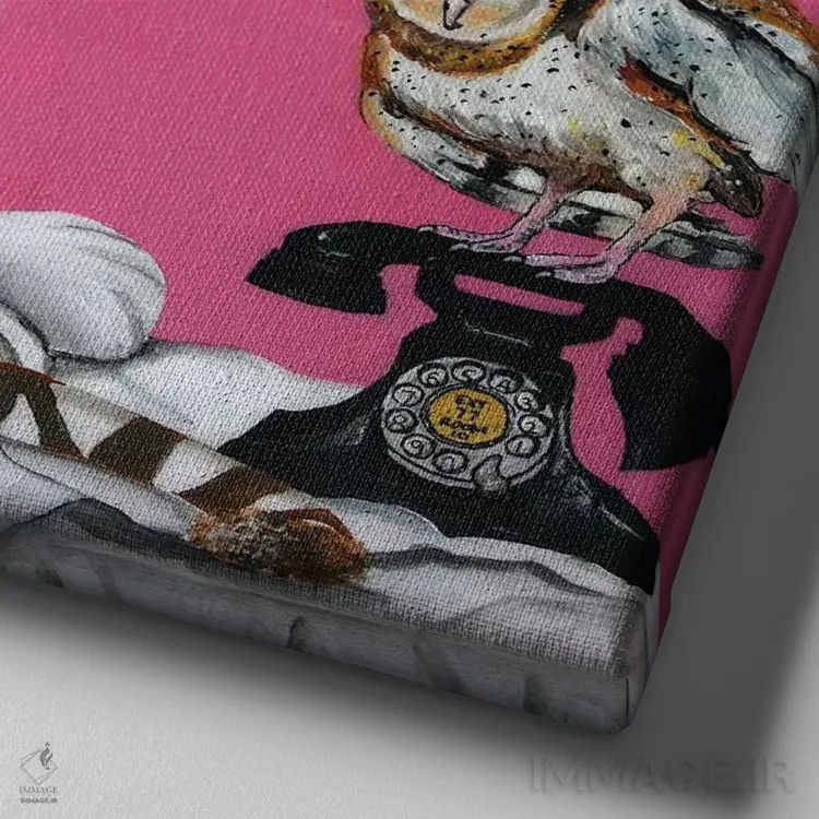 تابلو دکوراتیو دوستان غیرمنتظره اثر کریستین ووس - نمای نزدیک بافت بوم