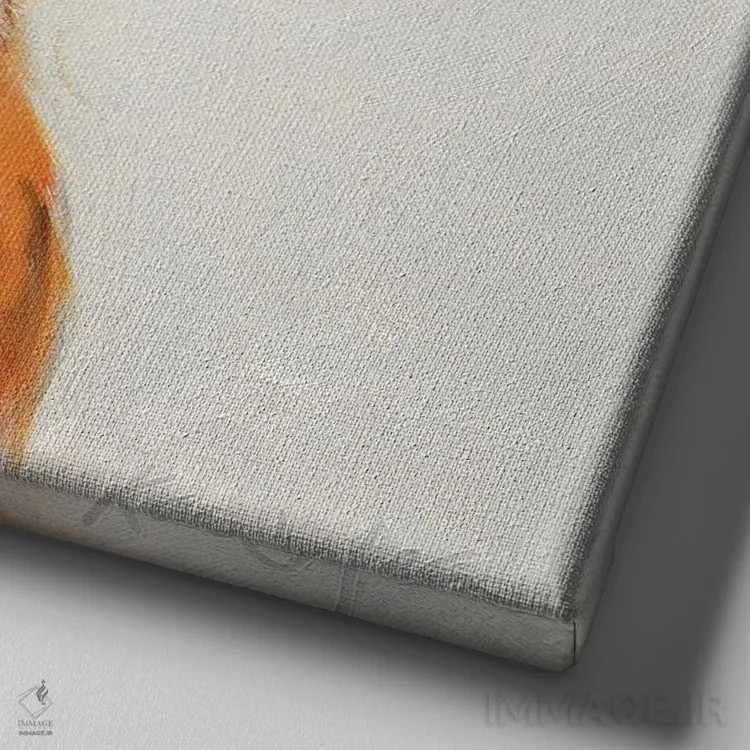 تابلو دکوراتیو گوزن صورتی اثر کارن وبر - نمای نزدیک بافت بوم