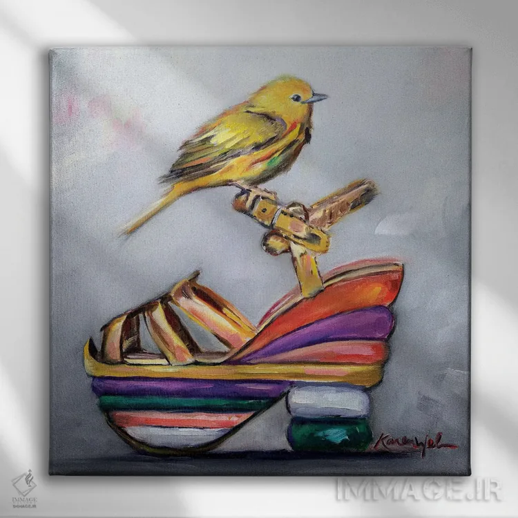 تابلو دکوراتیو طلوع خورشید در صندل اثر کارن وبر - نمای روبهرو روی دیوار