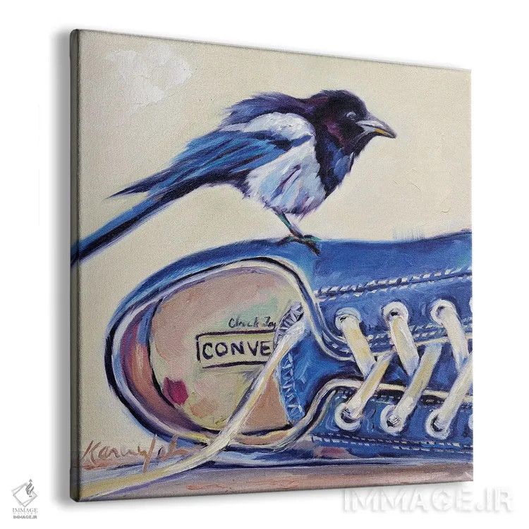 تابلو دکوراتیو گفتگوی زاغی اثر کارن وبر - نمای پرسپکتیو محصول