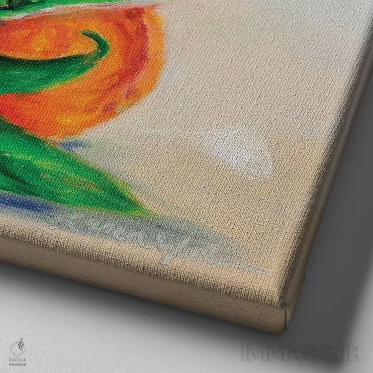 تابلو دکوراتیو هلوهای آقای ایستردی اثر کارن وبر - نمای نزدیک بافت بوم