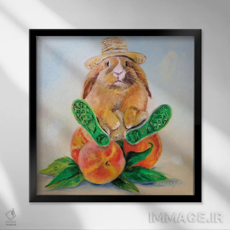 تابلو دکوراتیو هلوهای آقای ایستردی اثر کارن وبر - نمای قابدار مشکی