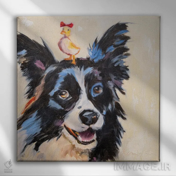 تابلو دکوراتیو روبان قرمز اثر کارن وبر - نمای روبهرو روی دیوار