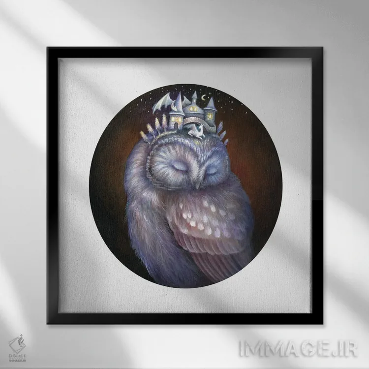 تابلو دکوراتیو کلاه غار اژدها اثر کیمرا واچنا - نمای قابدار مشکی