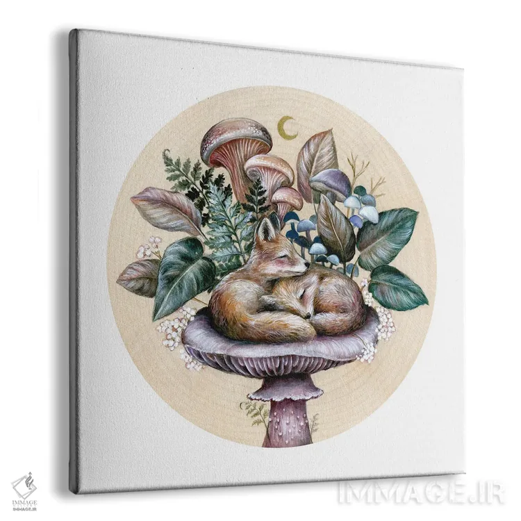 تابلو دکوراتیو روباه های خوابیده اثر کیمرا واچنا - نمای پرسپکتیو محصول