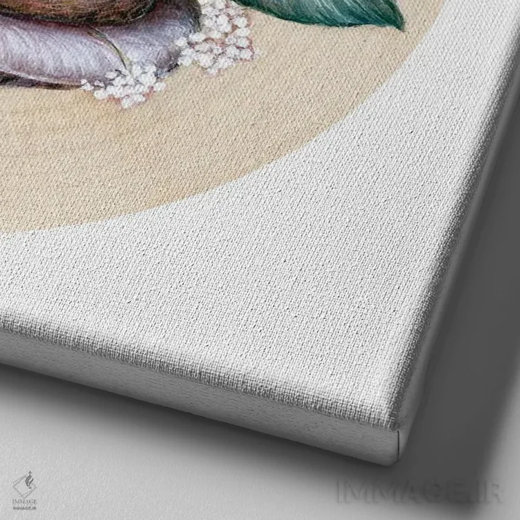 تابلو دکوراتیو روباه های خوابیده اثر کیمرا واچنا - نمای نزدیک بافت بوم