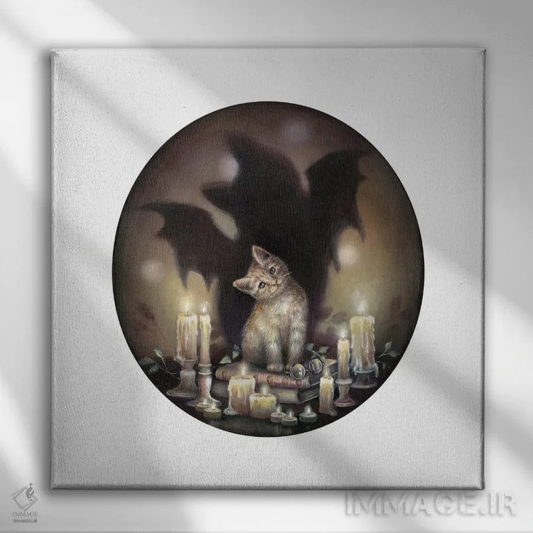تابلو دکوراتیو اگر من یک گربه-خفاش بودم اثر کیمرا واچنا - نمای روبهرو روی دیوار