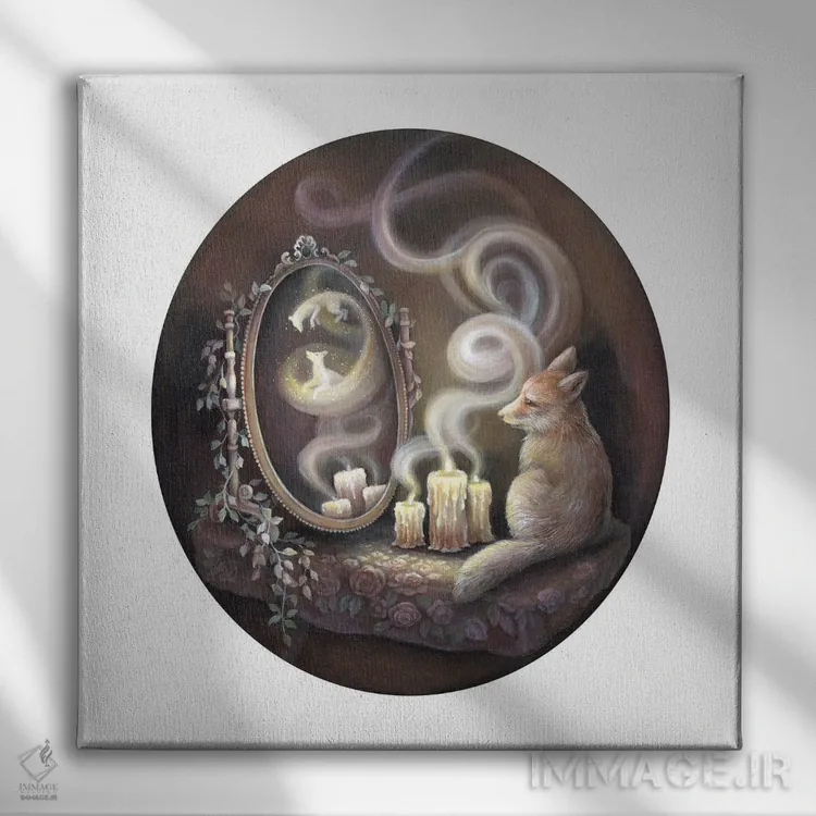 تابلو دکوراتیو آینه پیش گویی اثر کیمرا واچنا - نمای روبهرو روی دیوار