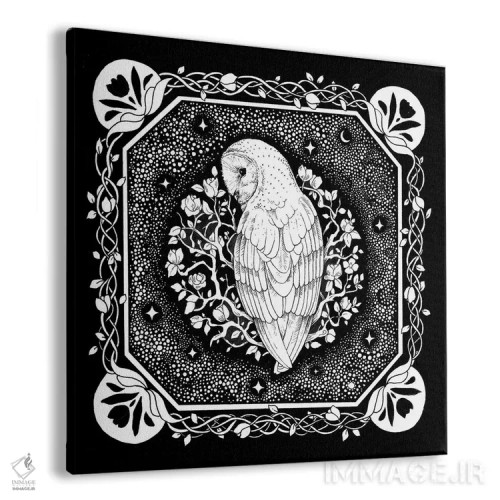 تابلو دکوراتیو جغد ستاره ای با تاک ها اثر کیمرا واچنا - نمای پرسپکتیو محصول