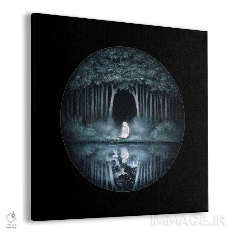 تابلو دکوراتیو آب جنگل سیاه ۱ اثر کیمرا واچنا - نمای پرسپکتیو محصول
