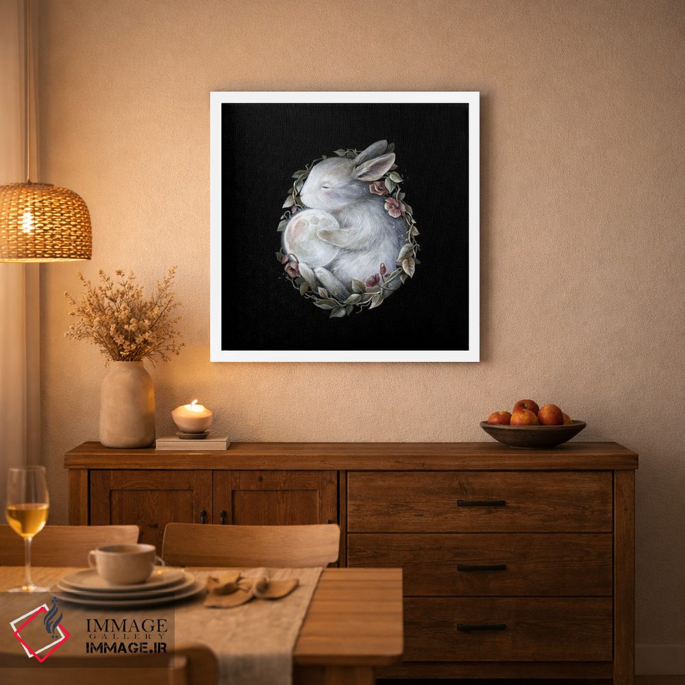 تابلو دکوراتیو خرگوش ماه اثر کیمرا واچنا - D1W