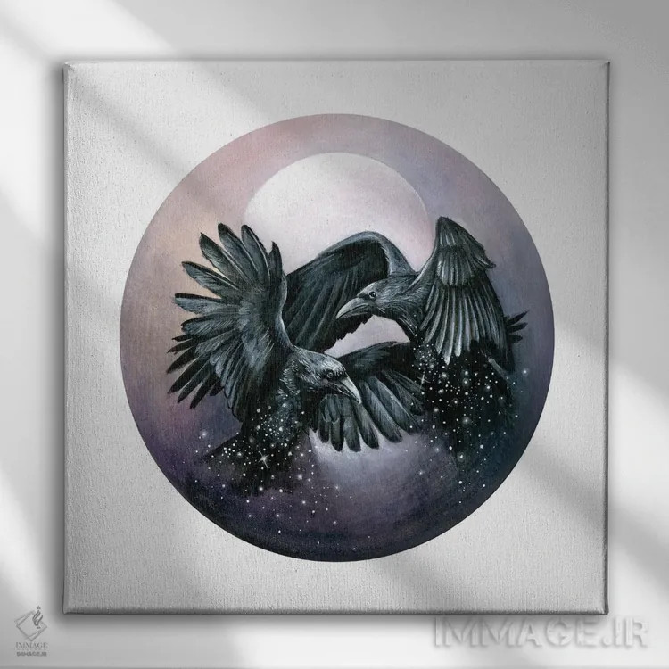 تابلو دکوراتیو کلاغ های غبار ستاره اثر کیمرا واچنا - نمای روبهرو روی دیوار