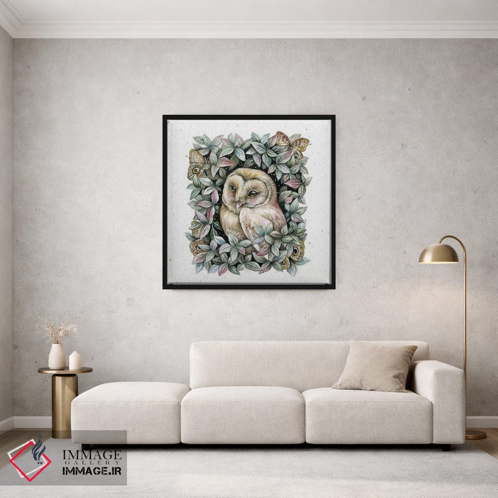 تابلو دکوراتیو جغد و پروانه جغدی اثر کیمرا واچنا - D1B