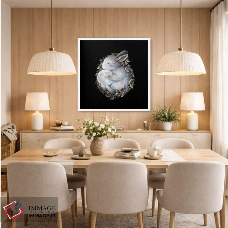 تابلو دکوراتیو خرگوش ماه اثر کیمرا واچنا - D6W