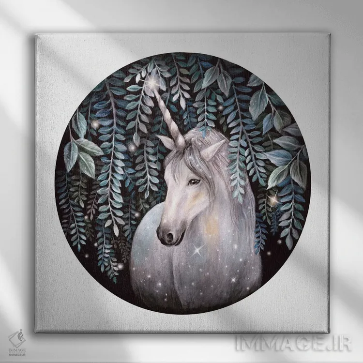 تابلو دکوراتیو تک شاخ اثر کیمرا واچنا - نمای روبهرو روی دیوار