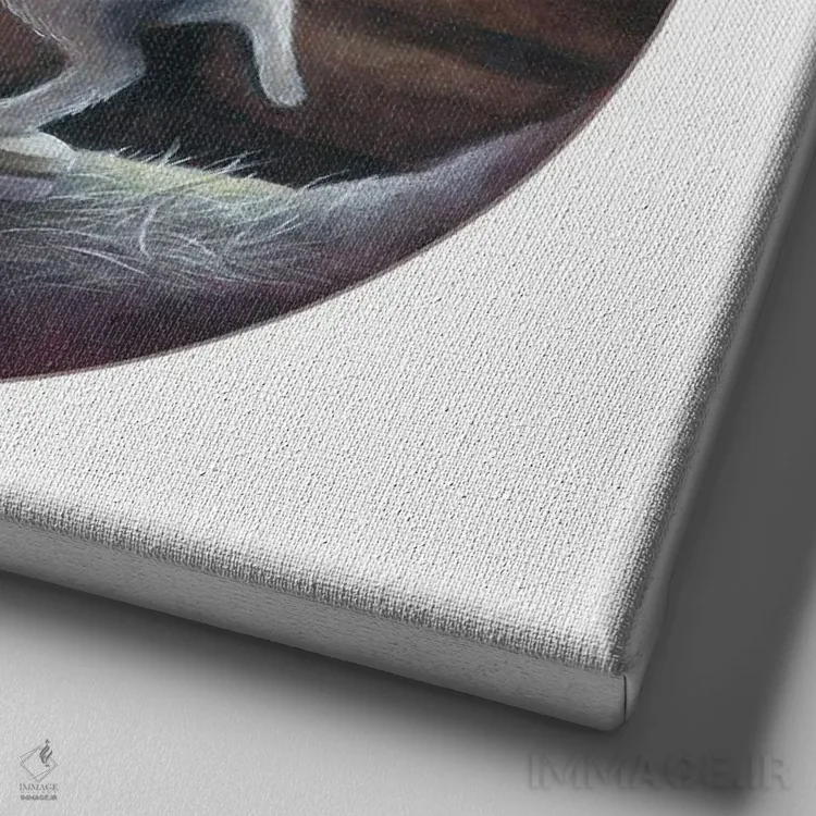 تابلو دکوراتیو لانه خرگوش اثر کیمرا واچنا - نمای نزدیک بافت بوم