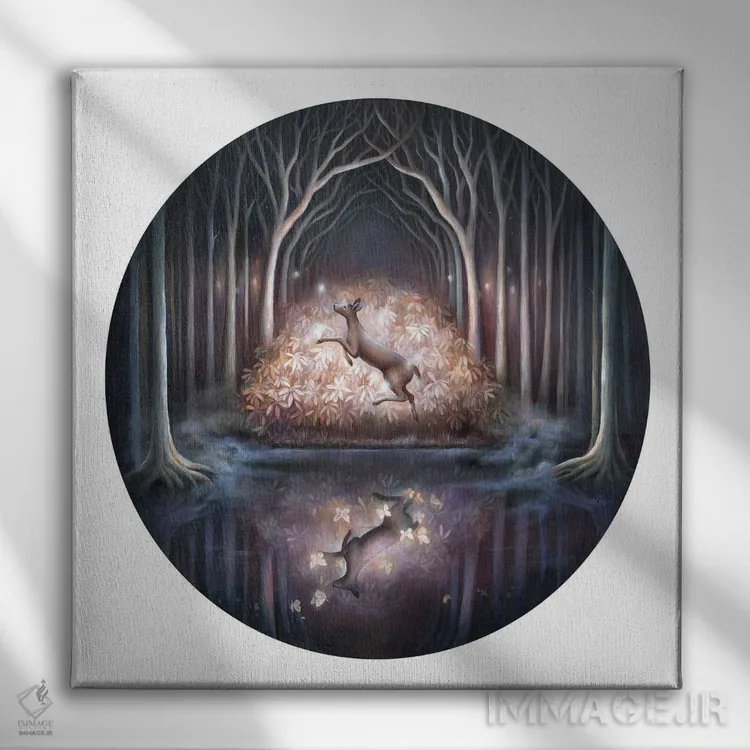 تابلو دکوراتیو آب جنگل سیاه ۲ اثر کیمرا واچنا - نمای روبهرو روی دیوار