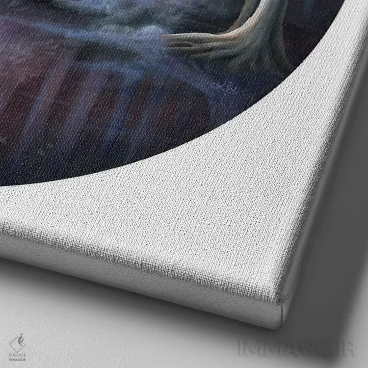 تابلو دکوراتیو آب جنگل سیاه ۲ اثر کیمرا واچنا - نمای نزدیک بافت بوم