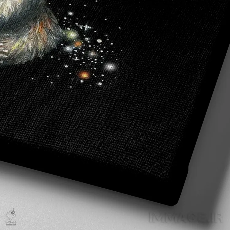 تابلو دکوراتیو خرس موجودات کیهانی اثر کیمرا واچنا - نمای نزدیک بافت بوم