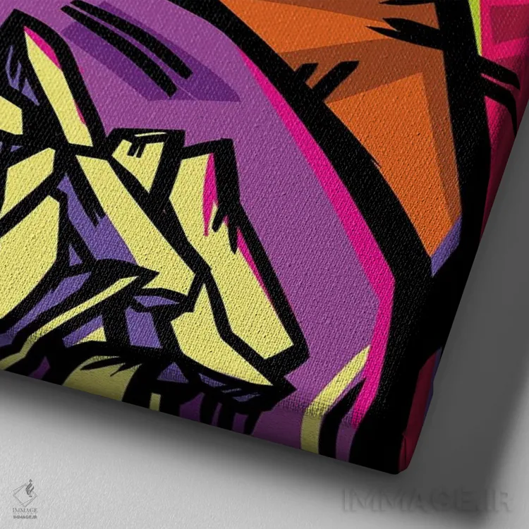 تابلو دکوراتیو عاشق برگر اثر ساندرا کوالسکی - نمای نزدیک بافت بوم