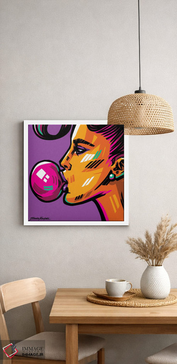 تابلو دکوراتیو آدامس بادکنکی اثر ساندرا کوالسکی - D1W