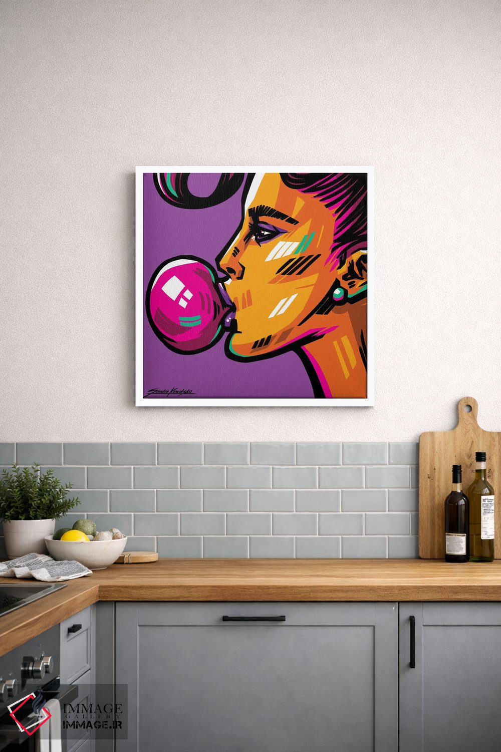 تابلو دکوراتیو آدامس بادکنکی اثر ساندرا کوالسکی - D2W