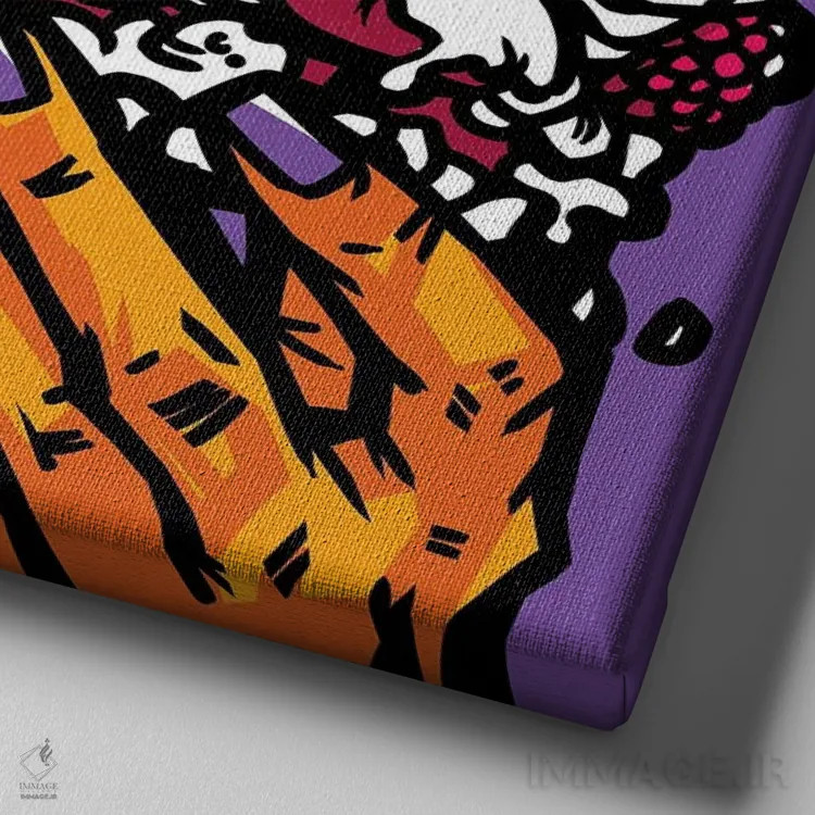 تابلو دکوراتیو شکلات میلکا اثر ساندرا کوالسکی - نمای نزدیک بافت بوم