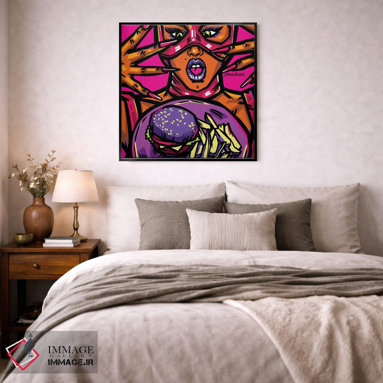 تابلو دکوراتیو عاشق برگر اثر ساندرا کوالسکی - D5B