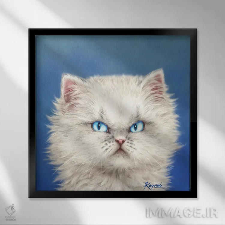 تابلو دکوراتیو ۳۶۵ روز با گربه ها: ۱ اثر کایومی هارای - نمای قابدار مشکی