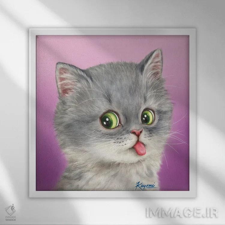 تابلو دکوراتیو ۳۶۵ روز با گربه ها: ۱۴ اثر کایومی هارای - نمای قابدار سفید