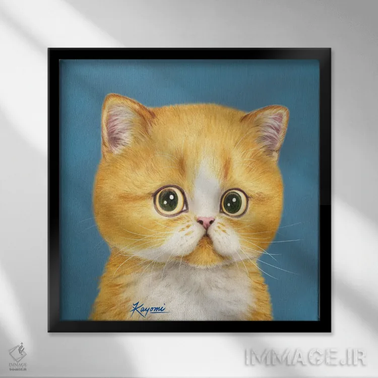 تابلو دکوراتیو ۳۶۵ روز با گربه ها: ۱۵ اثر کایومی هارای - نمای قابدار مشکی