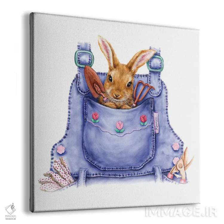تابلو دکوراتیو خرگوش اثر کایومی هارای - نمای پرسپکتیو محصول