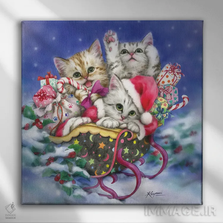 تابلو دکوراتیو هدیه کریسمس اثر کایومی هارای - نمای روبهرو روی دیوار