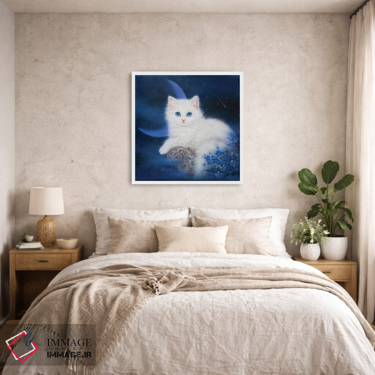 تابلو دکوراتیو ماه آبی اثر کایومی هارای - D6W